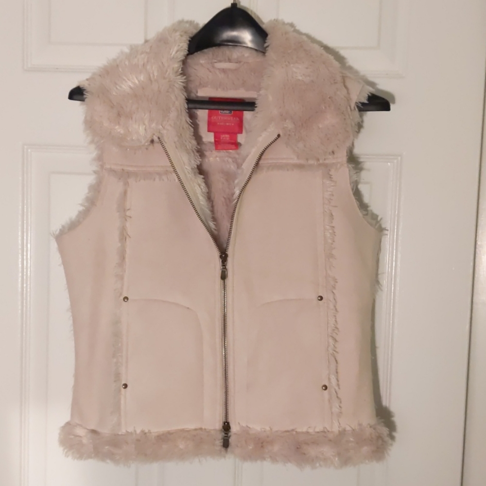 Sz.S 4/6 Faded Glory Vest Faux Suede and Fur